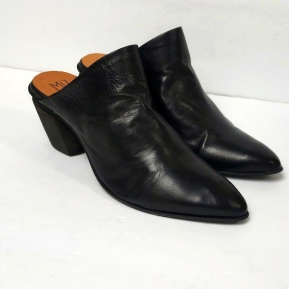 Miz Mooz Amalia Leather Mule Black Size 41 (9.5-10) - Picture 3 of 16